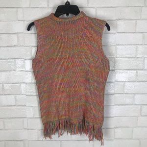 F.L. Malik Colorful Rainbow Fringe Tank